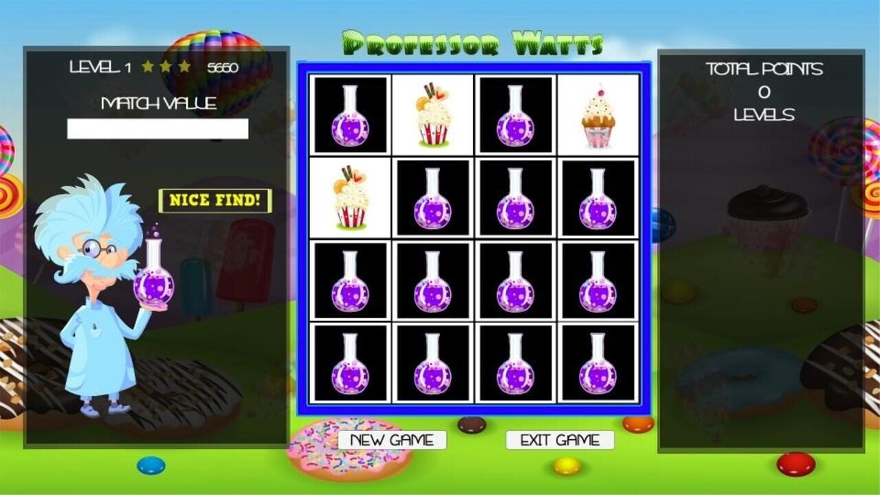 Professor Watts Memory Match: Yummy Cupcakes — Screenshot 3