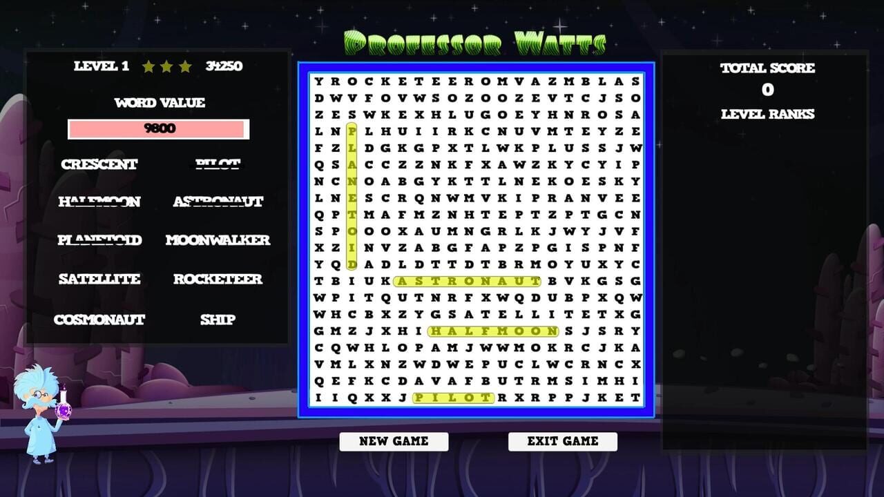 Professor Watts Word Search: Space Voyage — Screenshot 5