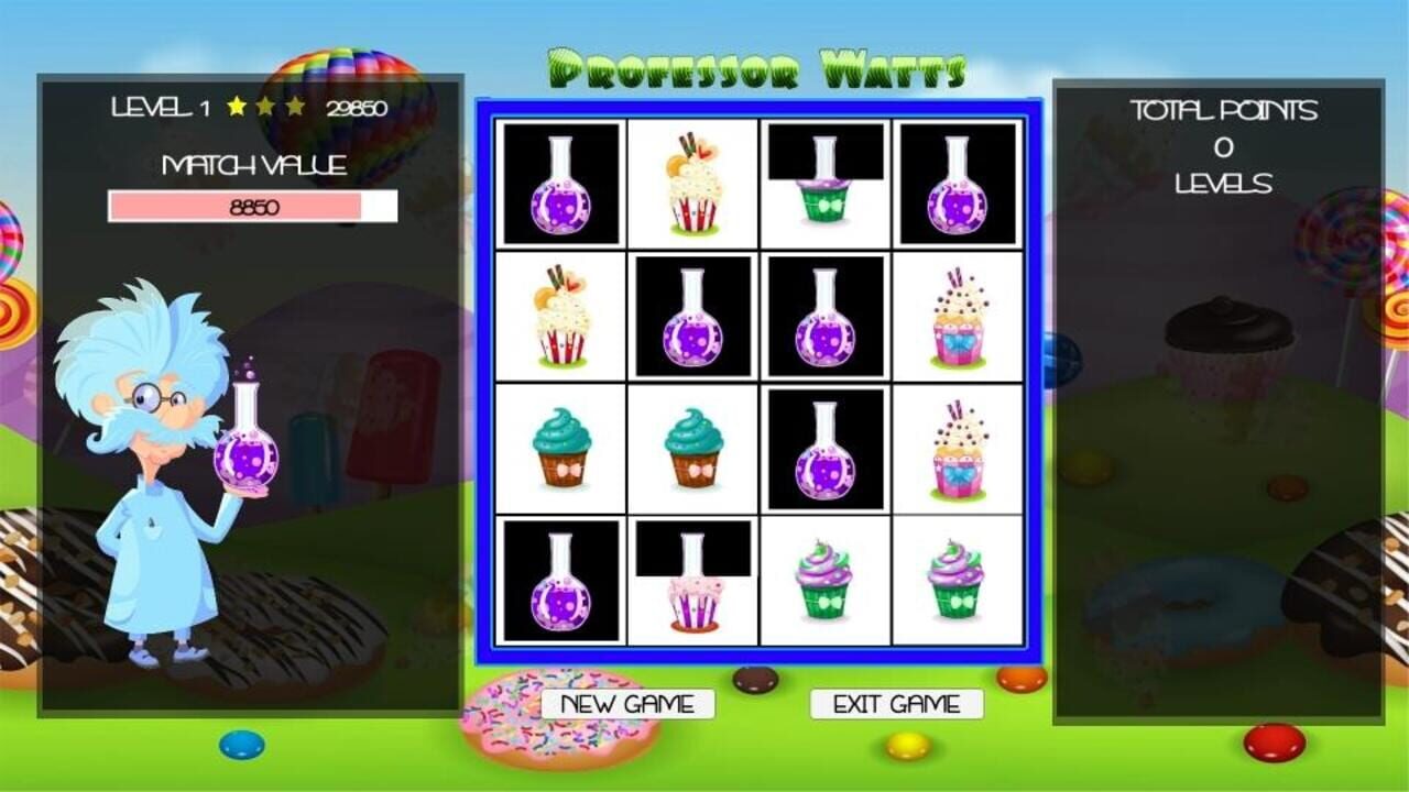 Professor Watts Memory Match: Yummy Cupcakes — Screenshot 5