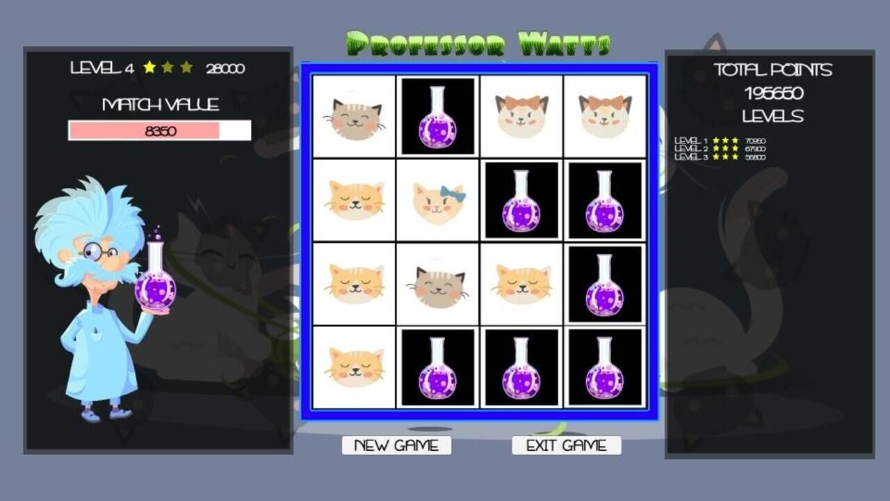 Professor Watts Memory Match: Cats — Screenshot 3