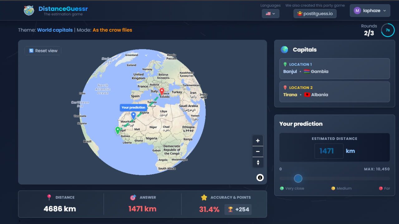 DistanceGuessr Screenshot 1