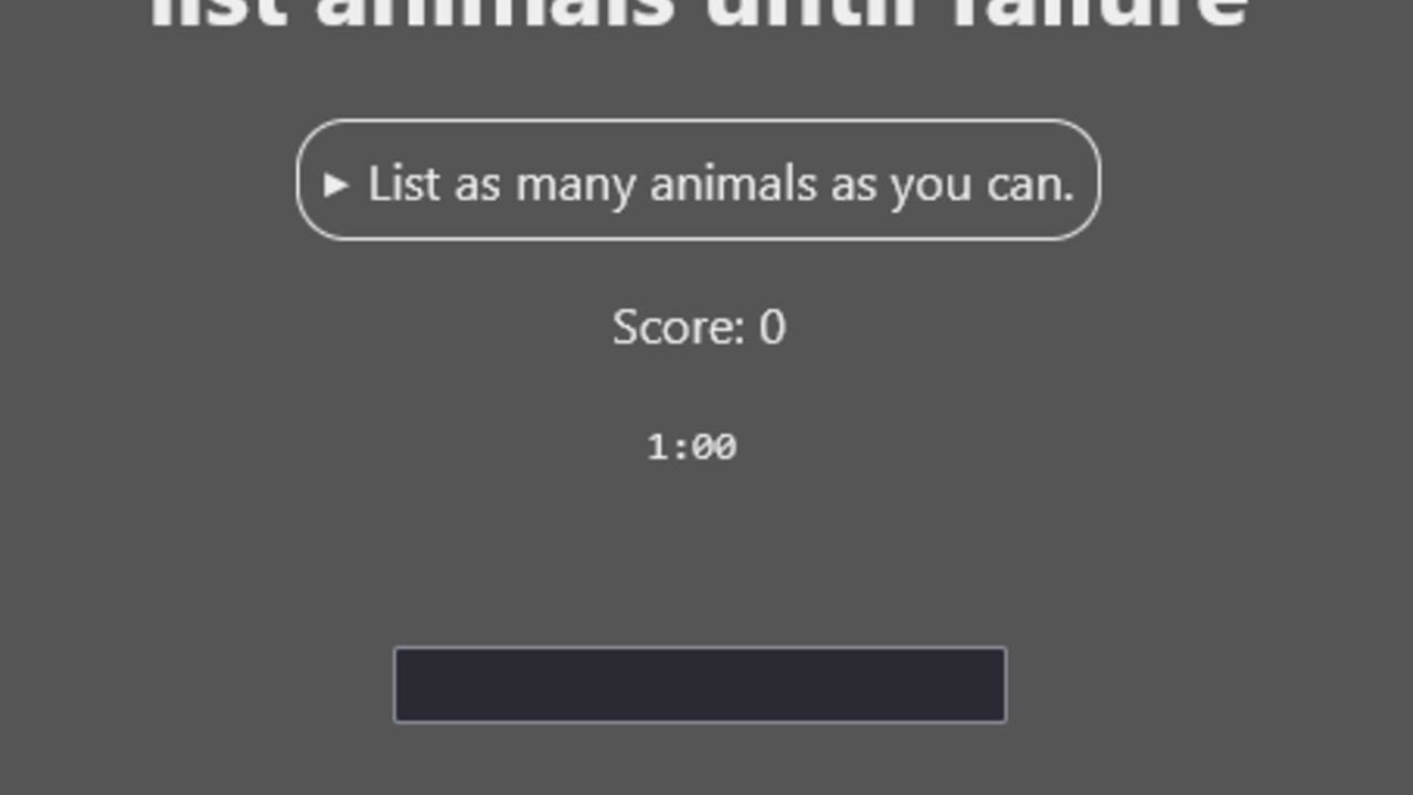 List Animals Until Failure Screenshot 1