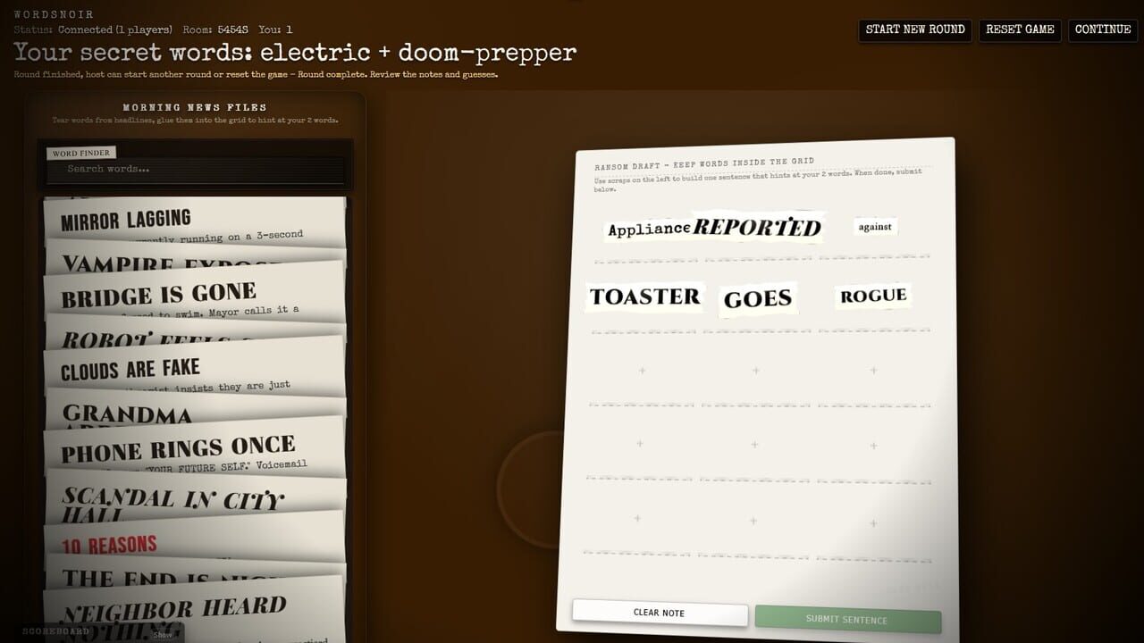 WordsNoir Screenshot 1