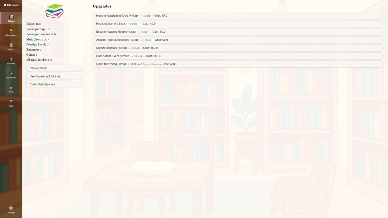 Idle Library Image