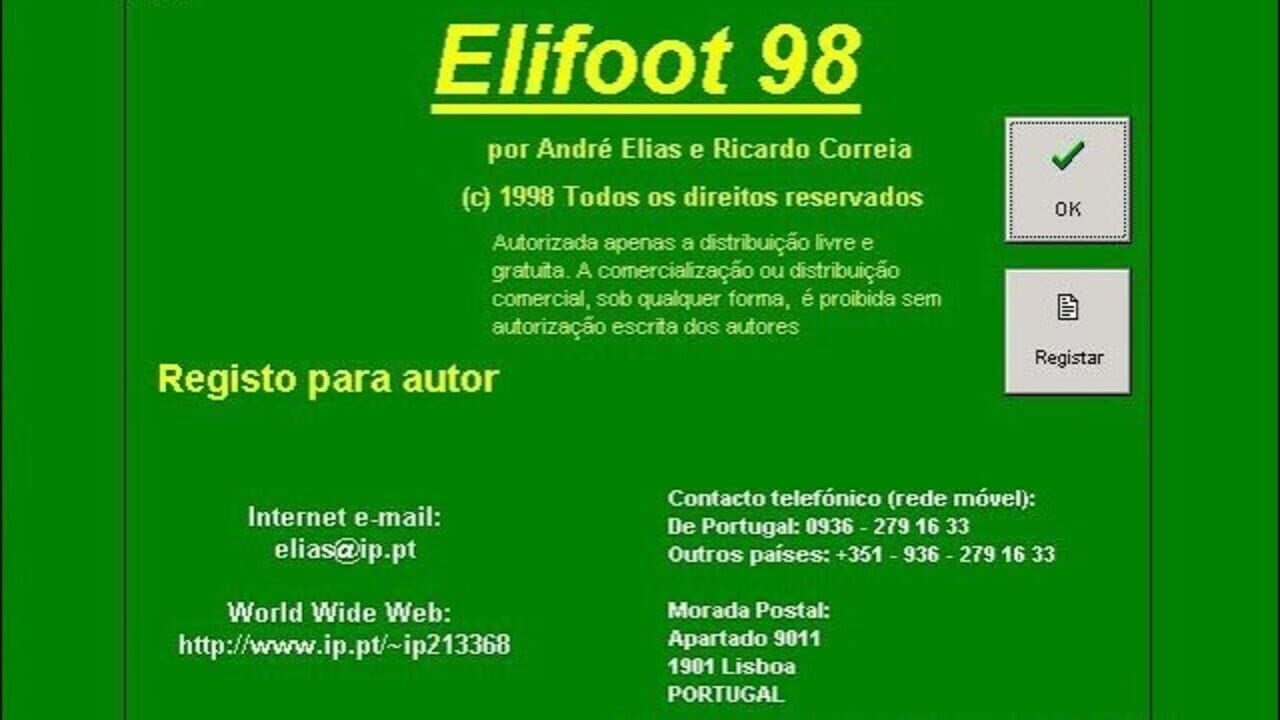 Elifoot 98 Screenshot 1