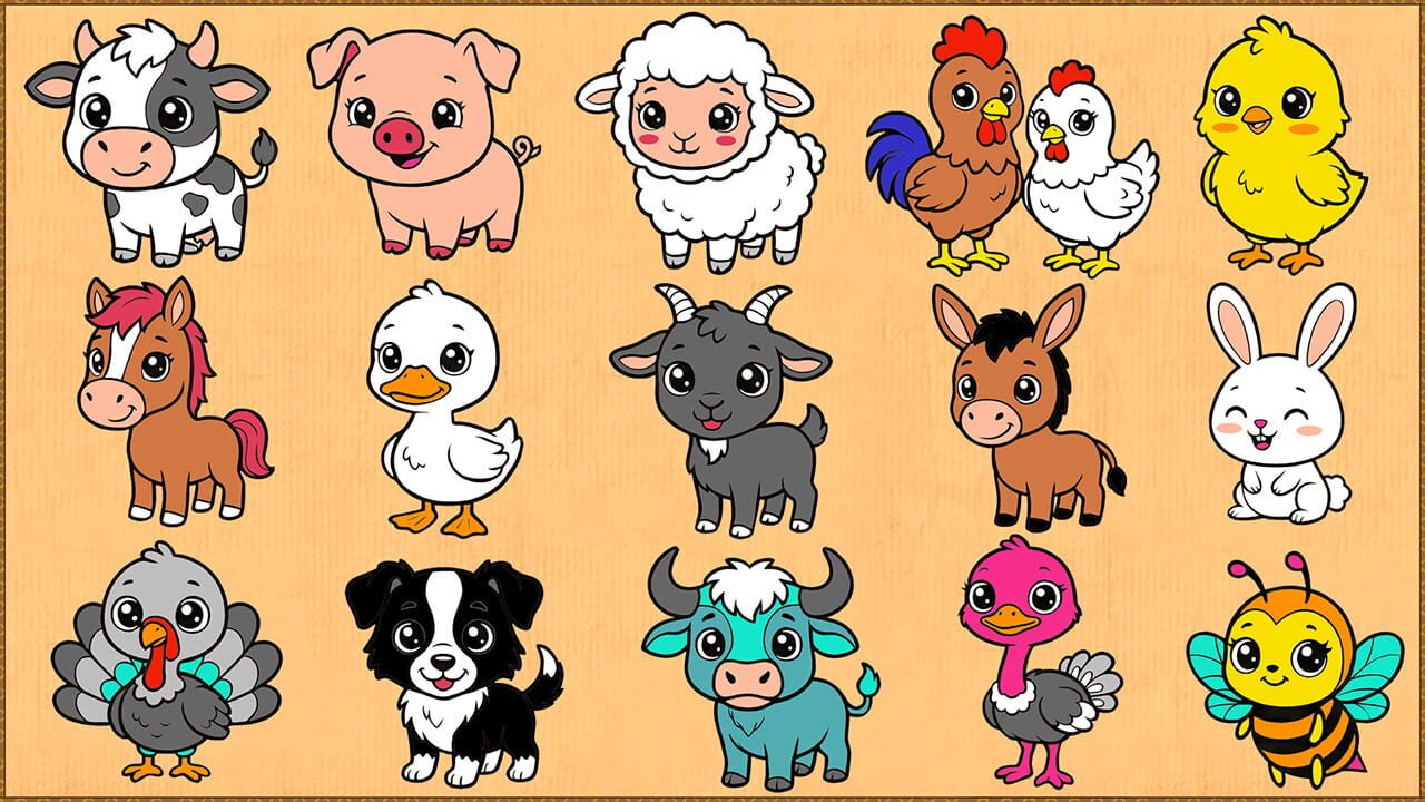 Crayon Farm Animals Image
