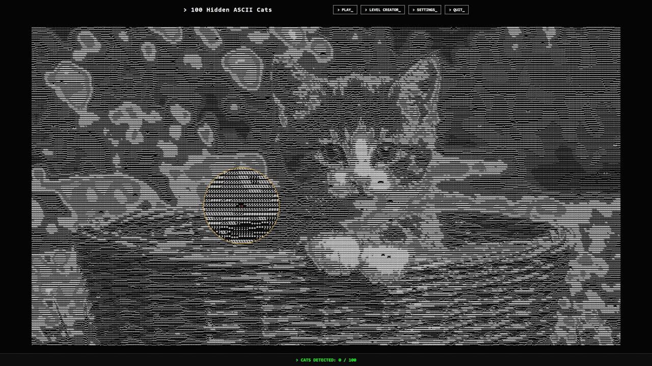 100 Hidden ASCII Cats Image