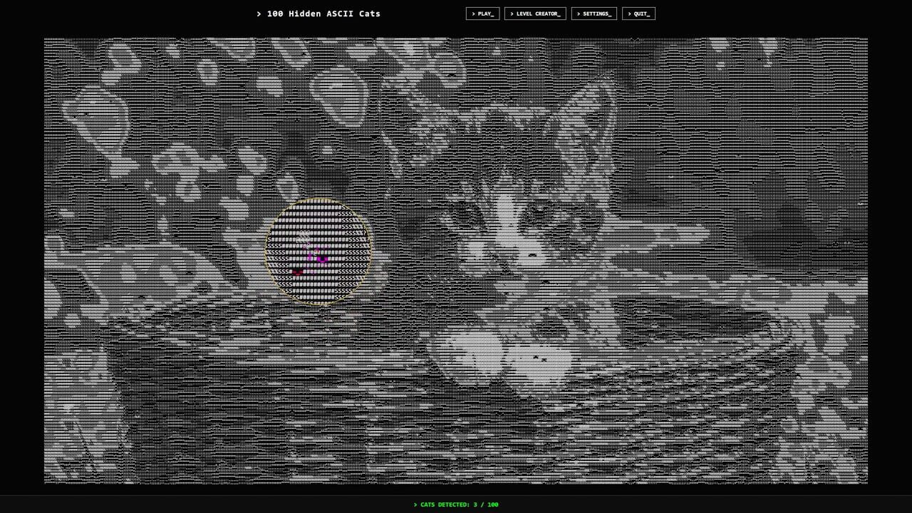 100 Hidden ASCII Cats Image