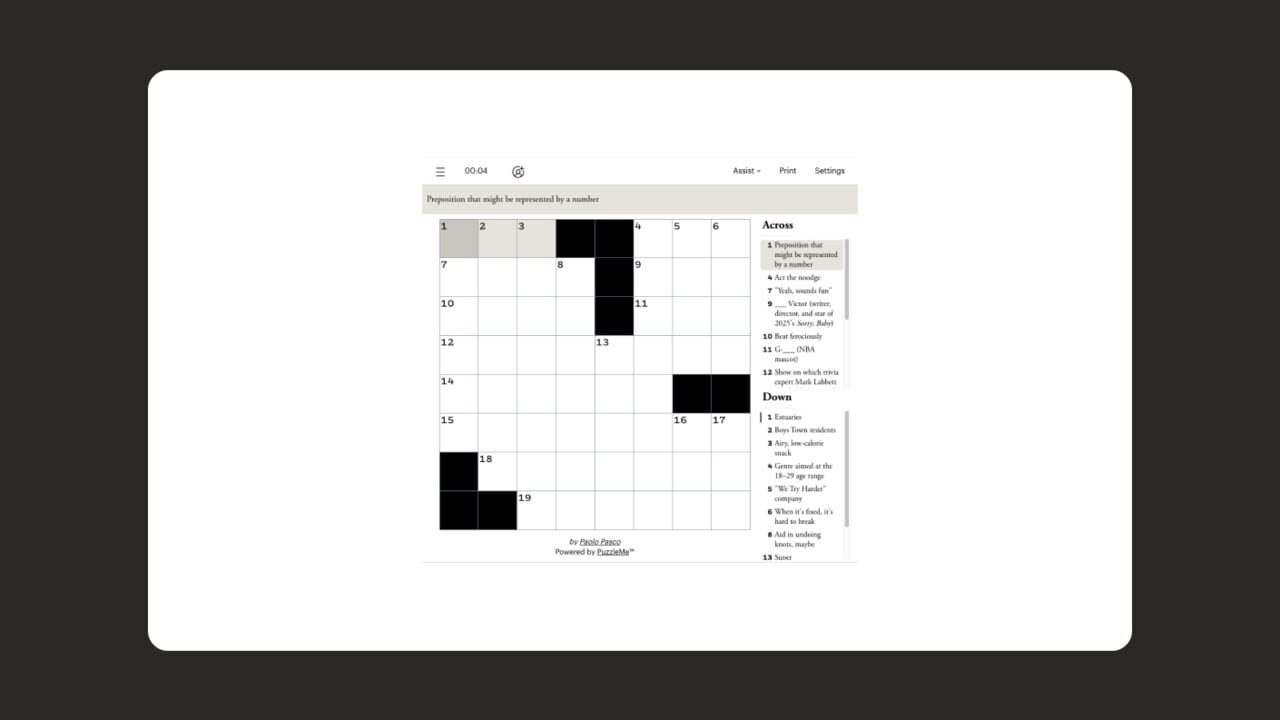 Crossword Screenshot 1