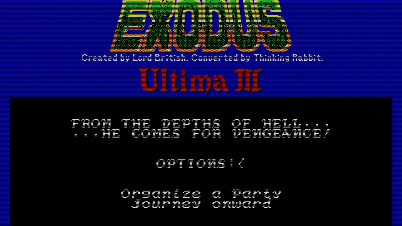 Ultima III: Exodus banner