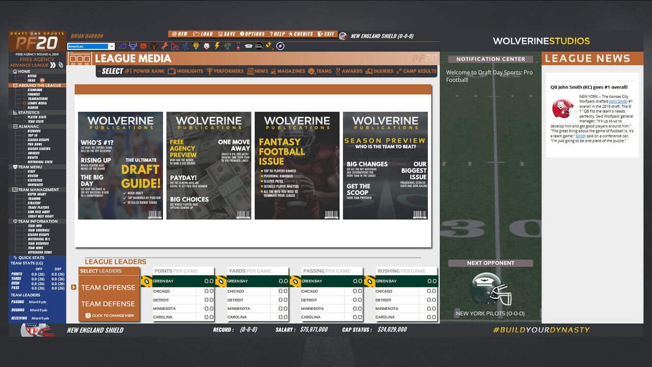 Draft Day Sports: Pro Football 2020 Image