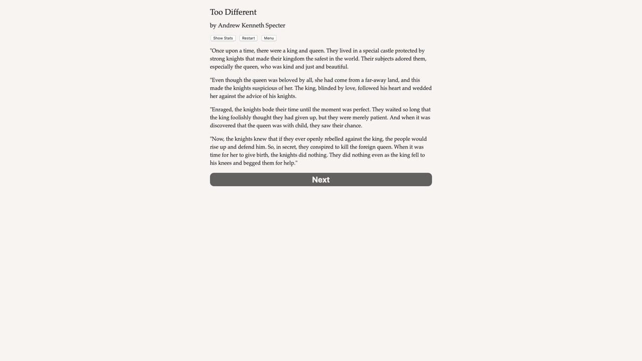 Too Different — Screenshot 1