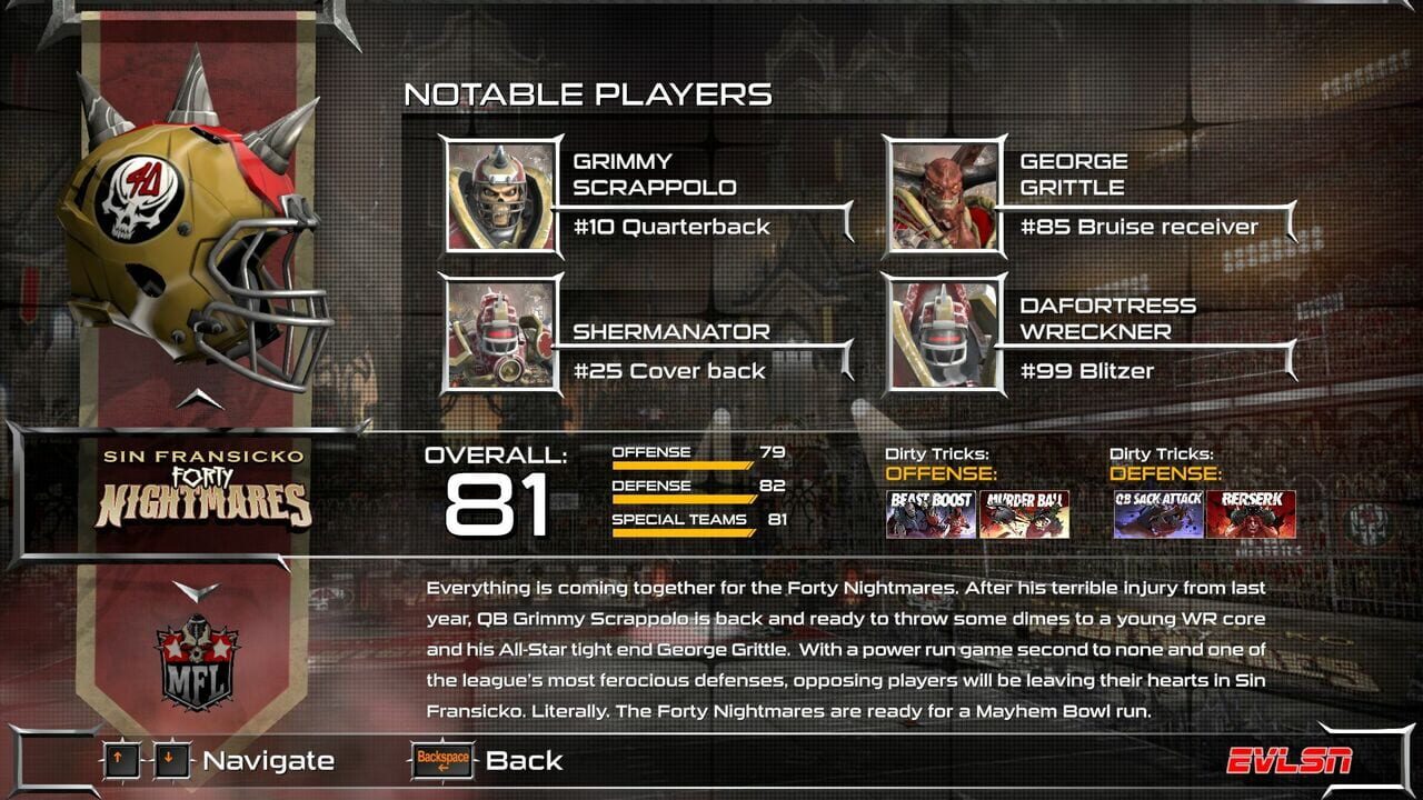 Mutant Football League: Sin Fransicko Forty Nightmares Image