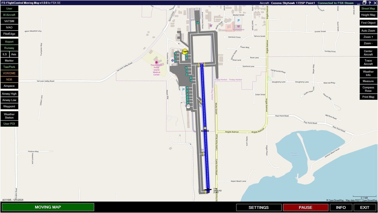 Microsoft Flight Simulator X: Steam Edition - Moving Map Image