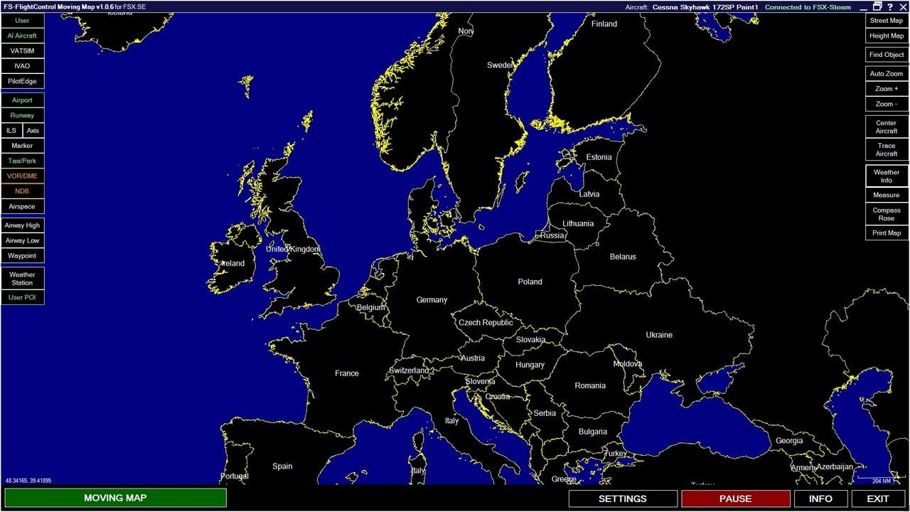 Microsoft Flight Simulator X: Steam Edition - Moving Map Image