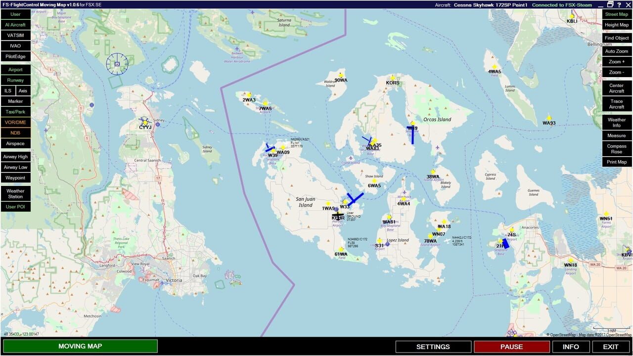 Microsoft Flight Simulator X: Steam Edition - Moving Map Image