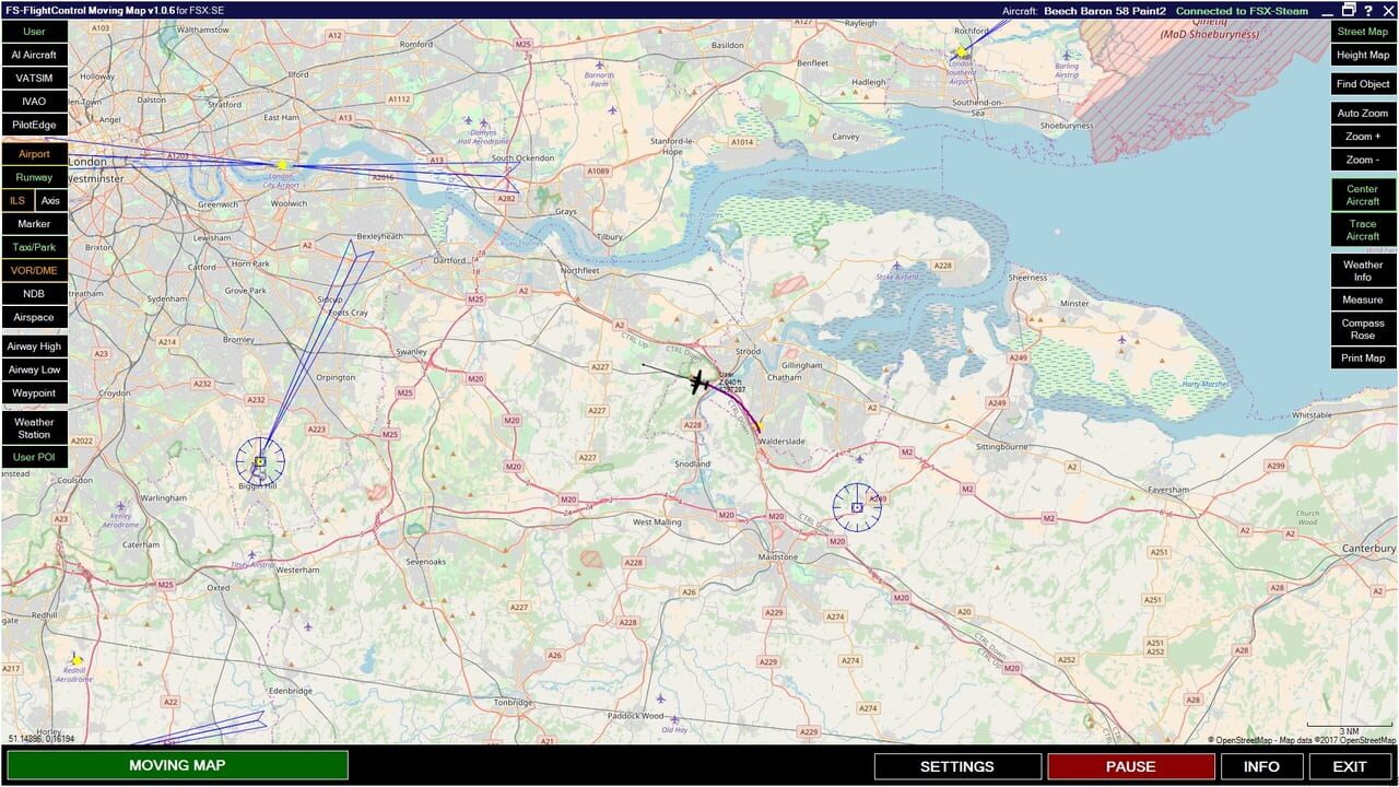 Microsoft Flight Simulator X: Steam Edition - Moving Map Image