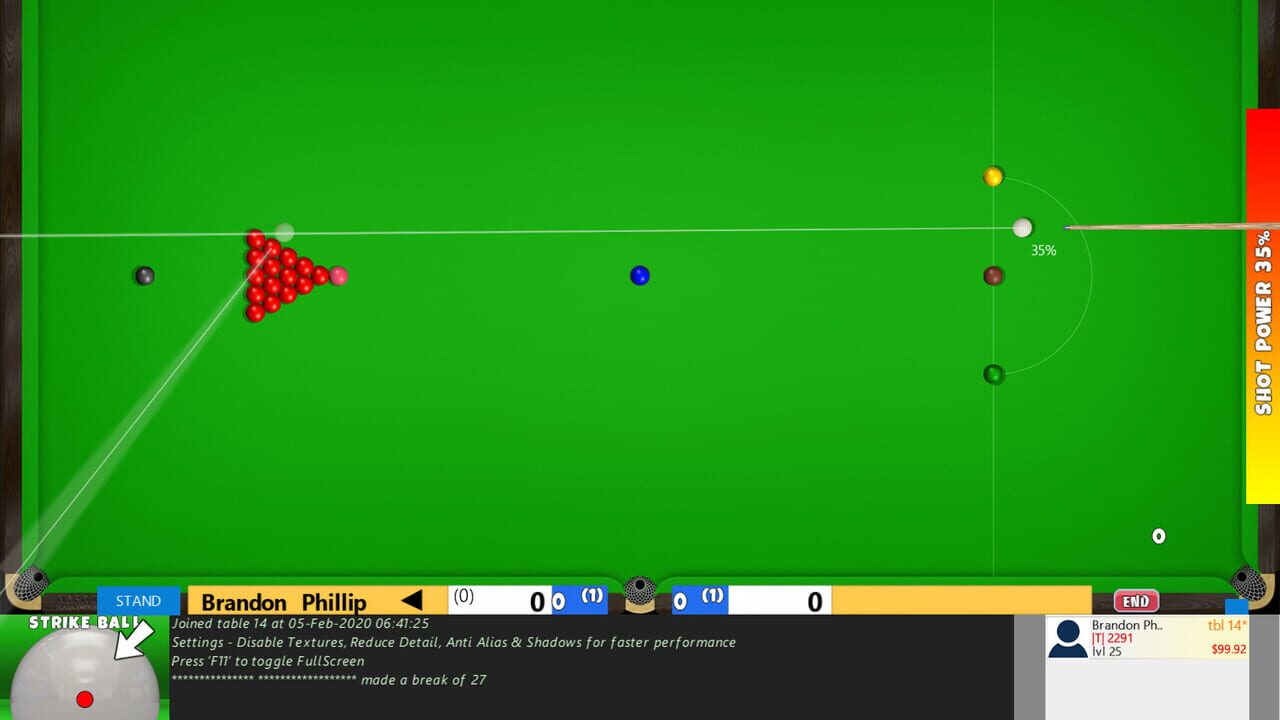 Flash Snooker Game — Screenshot 1