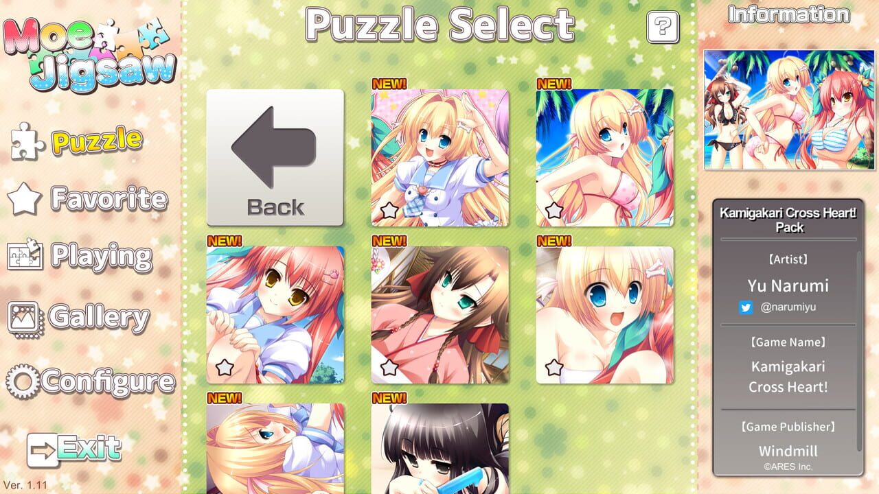 Moe Jigsaw: Kamigakari Cross Heart! Pack Image