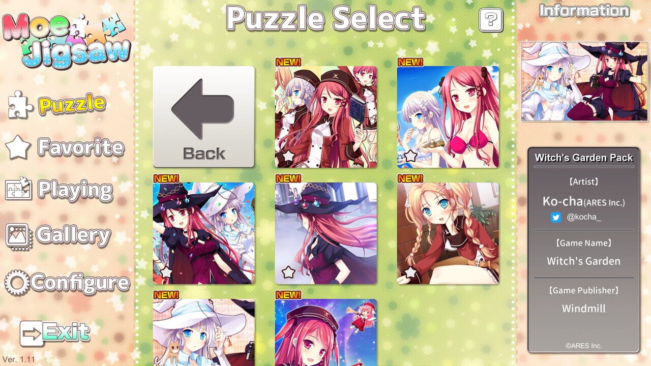 Moe Jigsaw: Witch's Garden Pack Image