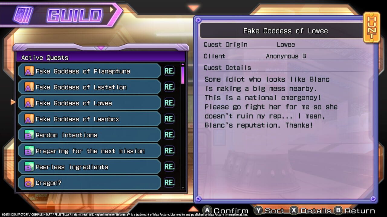 Hyperdimension Neptunia Re;Birth1: Shares Quests Image