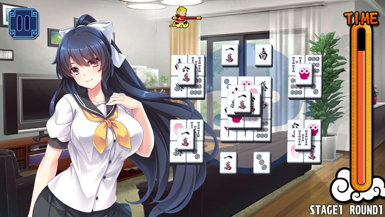 Pretty Girls Mahjong Solitaire: Blue Image