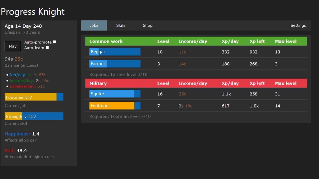 Progress Knight — Screenshot 2