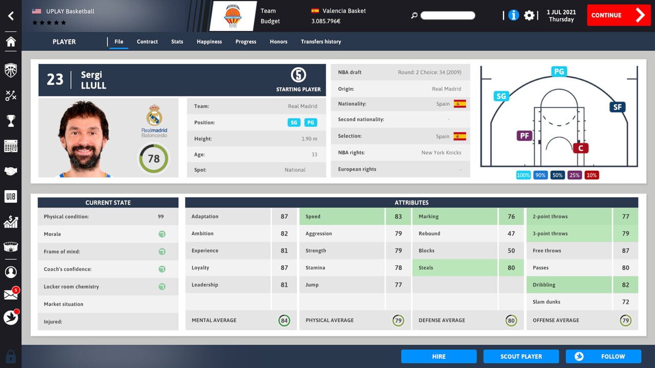 International Basketball Manager 22 — Screenshot 1