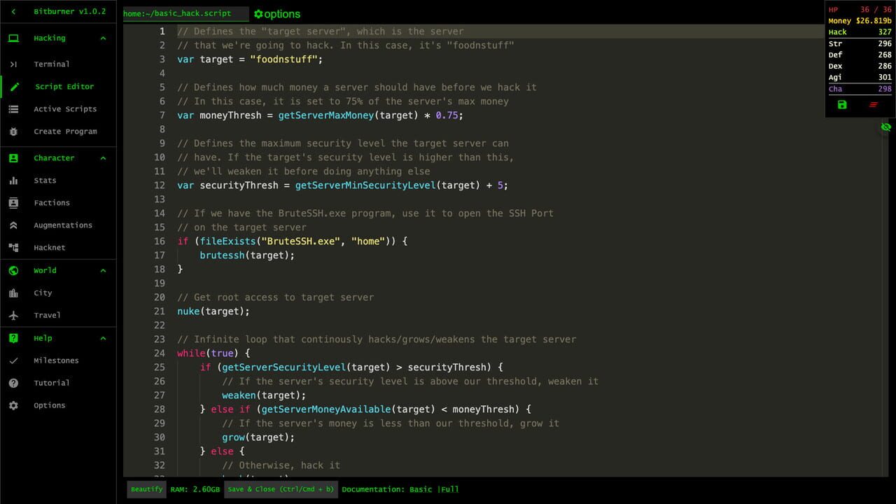Bitburner Screenshot 1