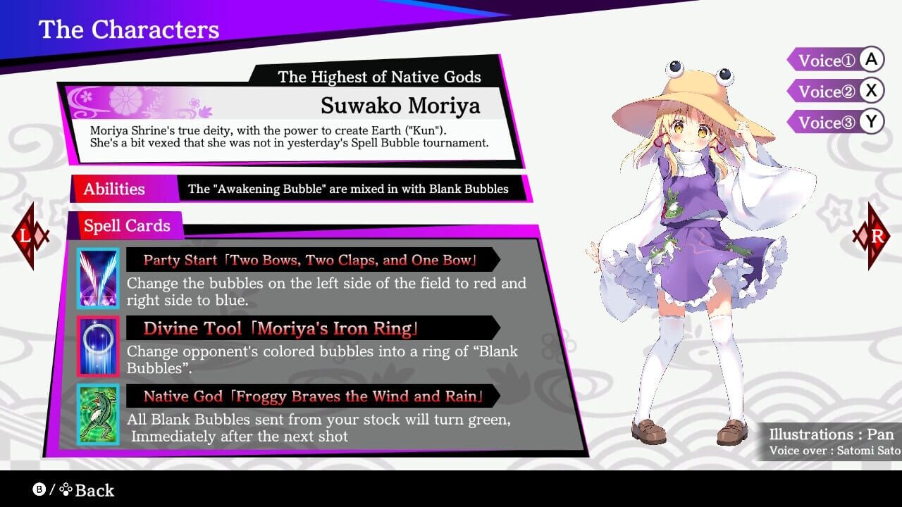 Touhou Spell Bubble: Character Pack - Suwako Moriya Image