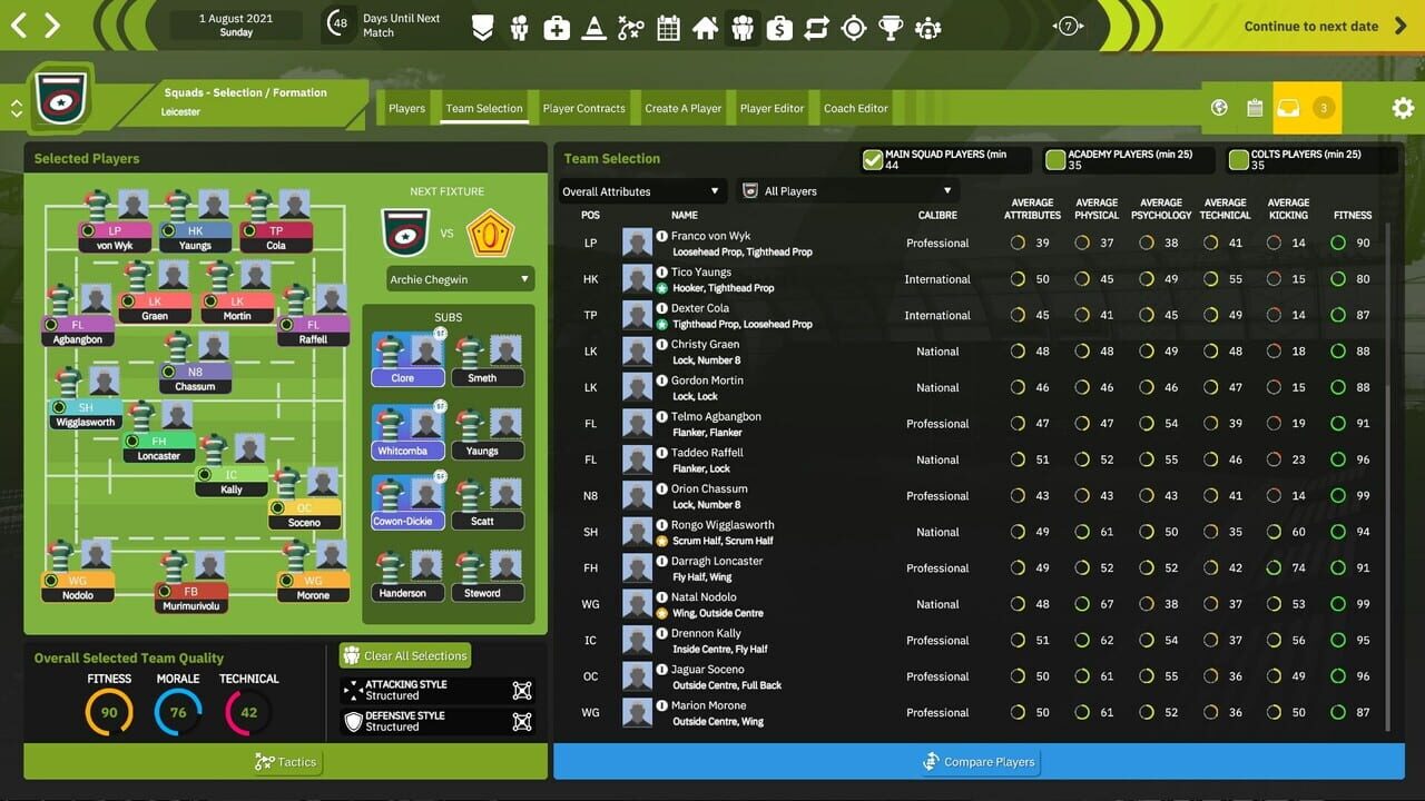 Rugby Union Team Manager 4 Image