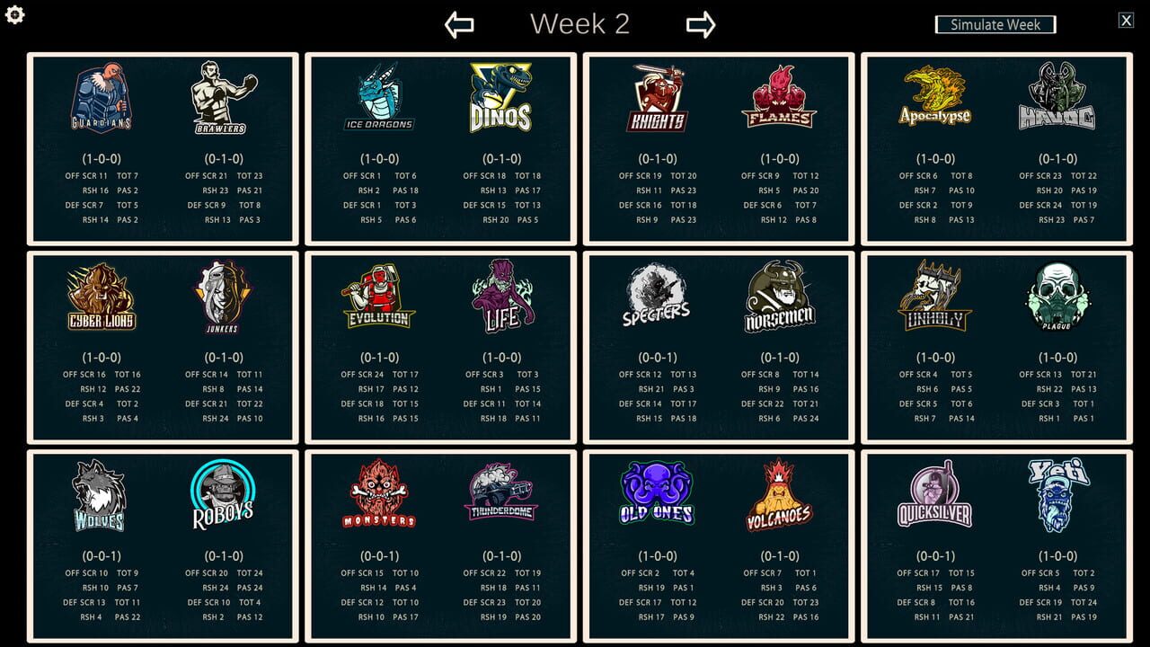 FFFL: Brutalball Manager — Screenshot 1