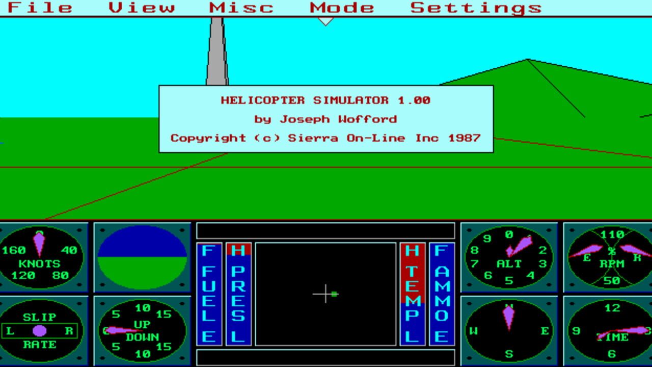 Sierra's 3-D Helicopter Simulator Screenshot 1