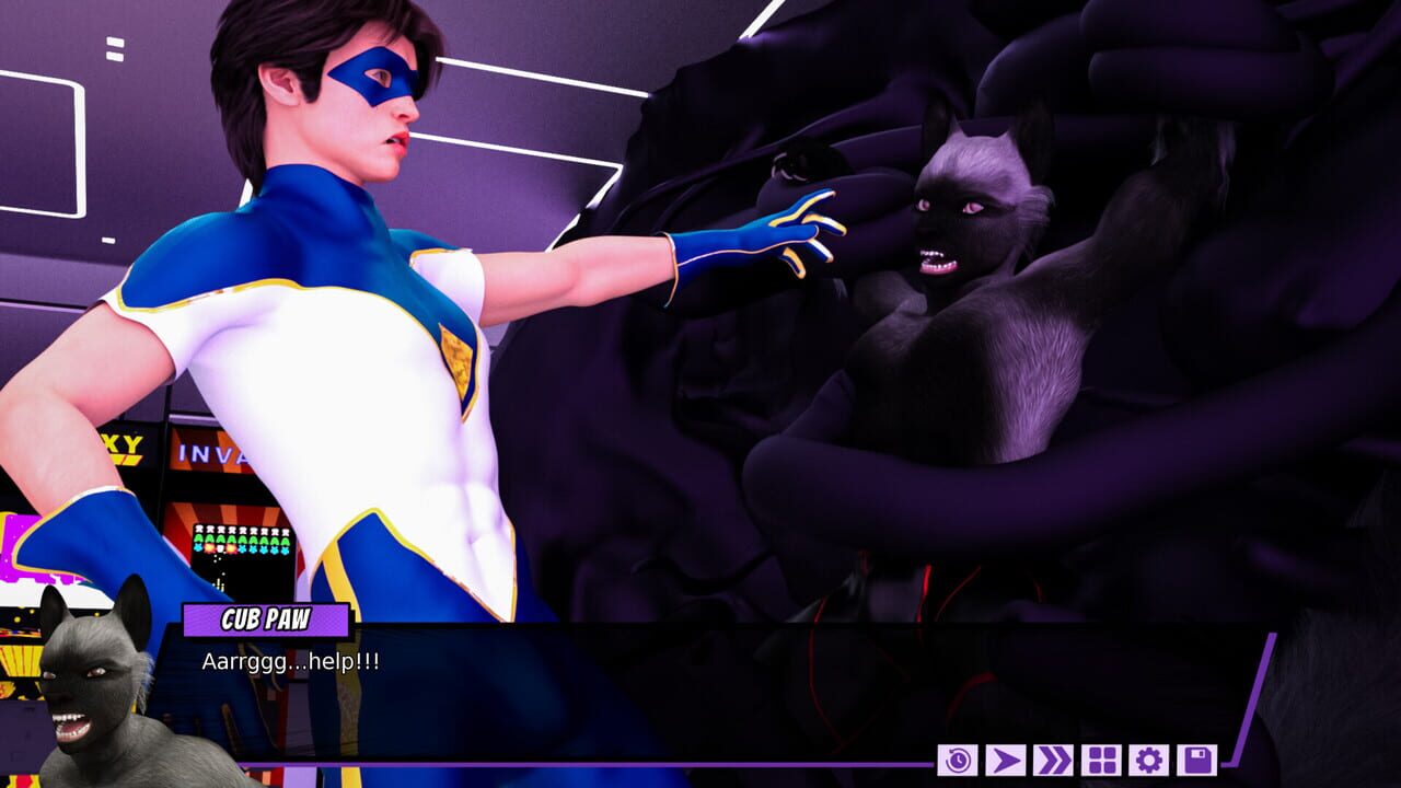 Fresh Force Frustrations: A Gay Superhero Erotic Visual Novel Image
