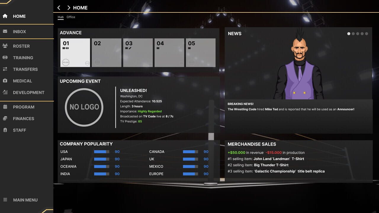 Wrestling Manager 2024 — Screenshot 1