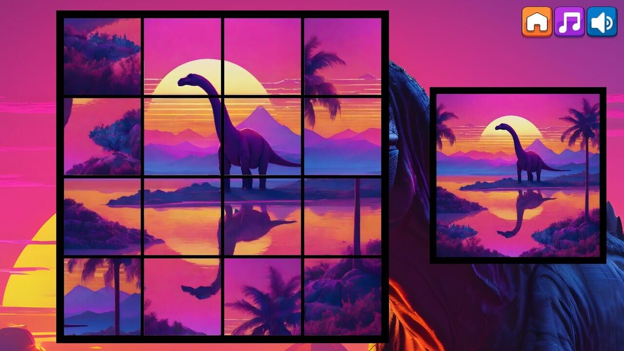 OG Puzzlers: Synthwave Dinosaurs Image