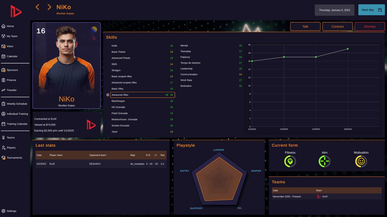 FPS Pro Team Manager — Screenshot 1