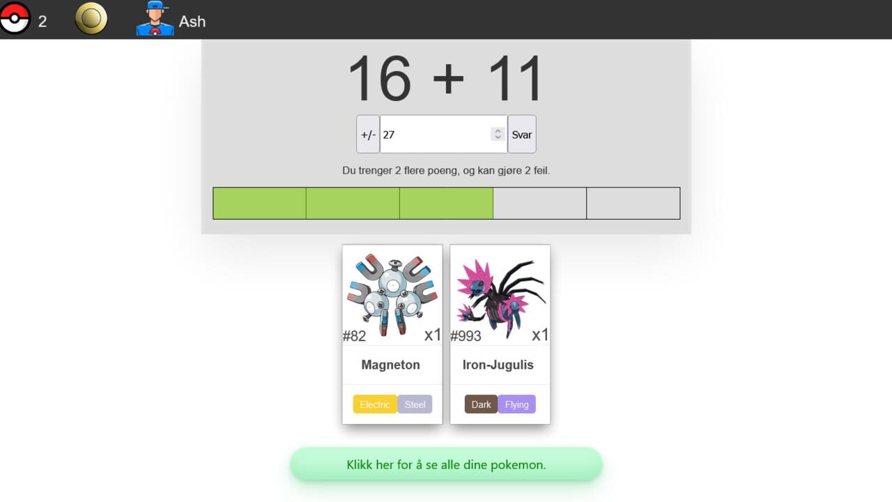 Pokémath! Screenshot 1