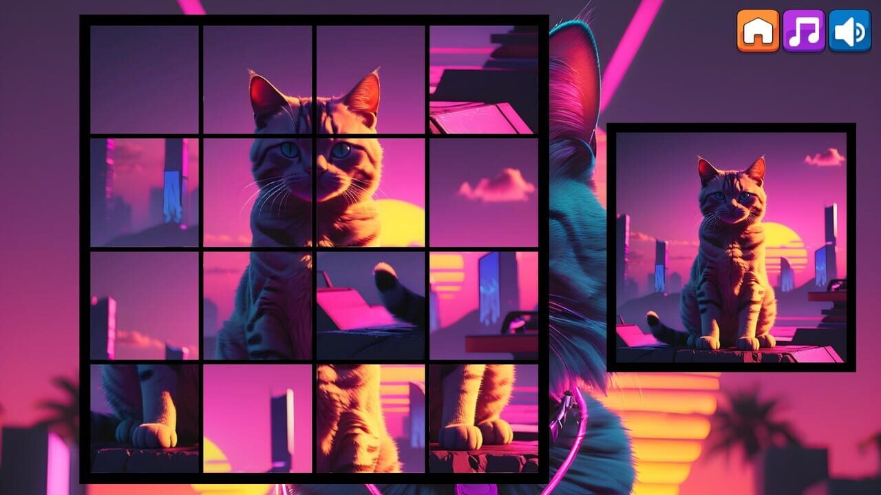 OG Puzzlers: Synthwave Cats — Screenshot 1