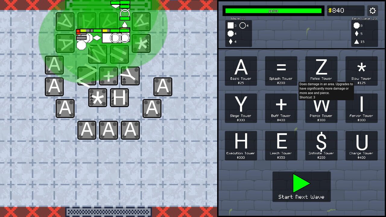ASCII Tower Defense — Screenshot 2