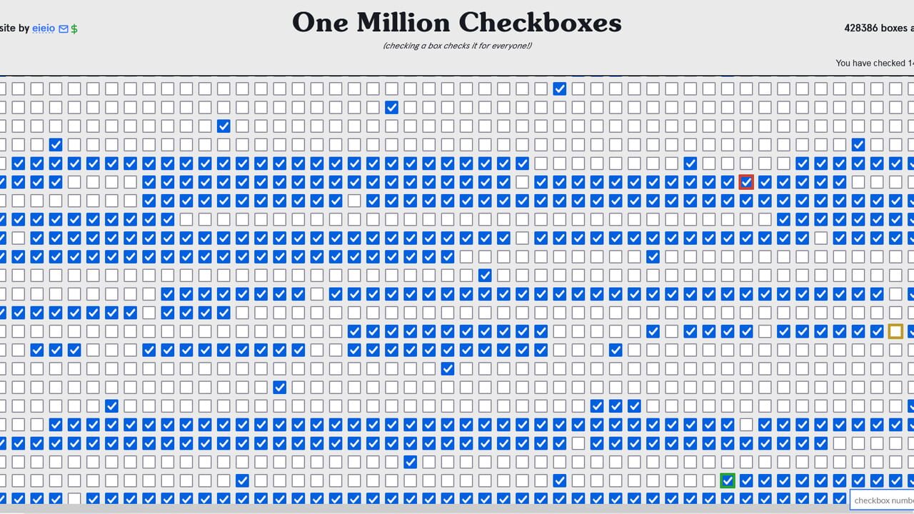 One Million Checkboxes Screenshot 1