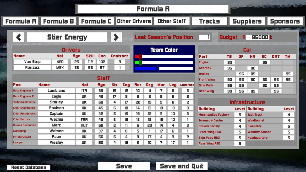 Formula Racing Manager — Screenshot 1