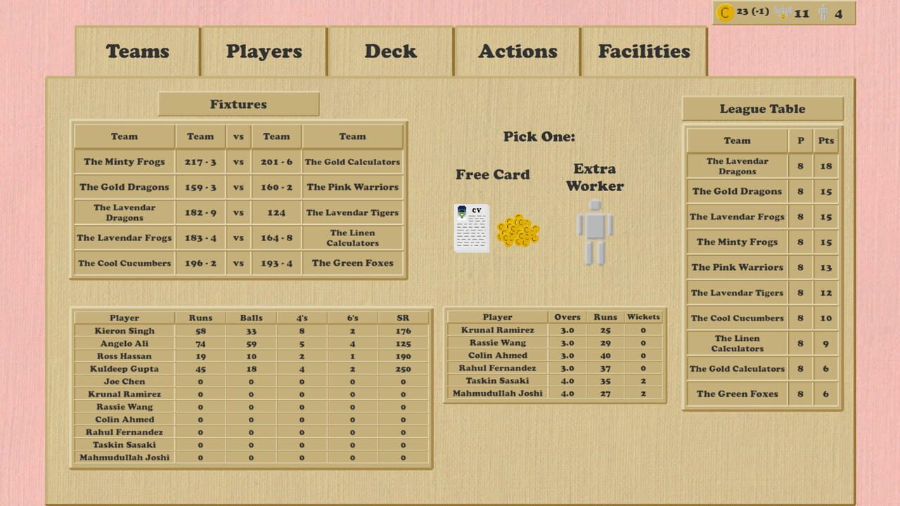Cool Cucumber Cricket Manager — Screenshot 1