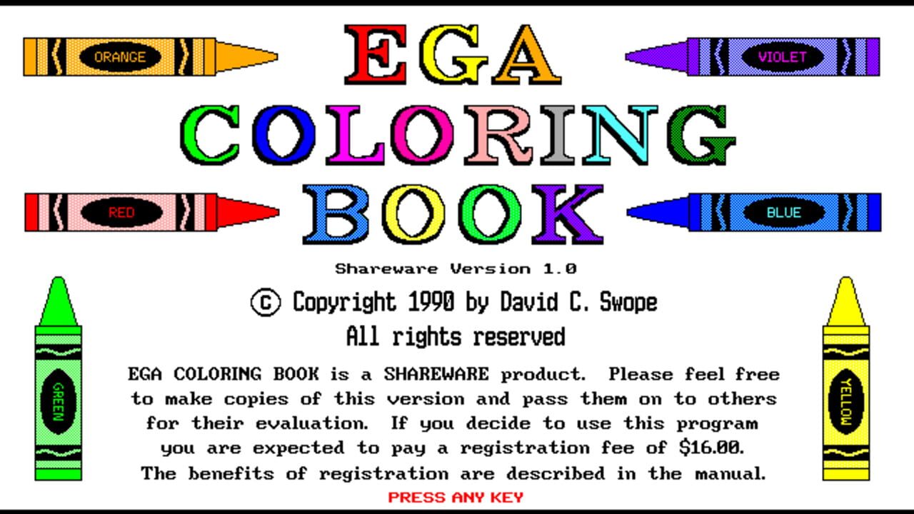 EGA Coloring Book Screenshot 1