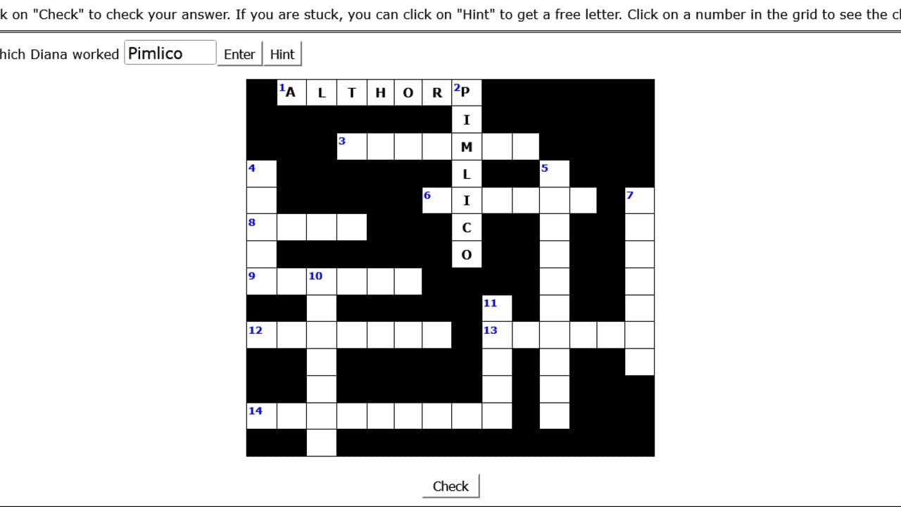Princess Diana Crosswords No.1