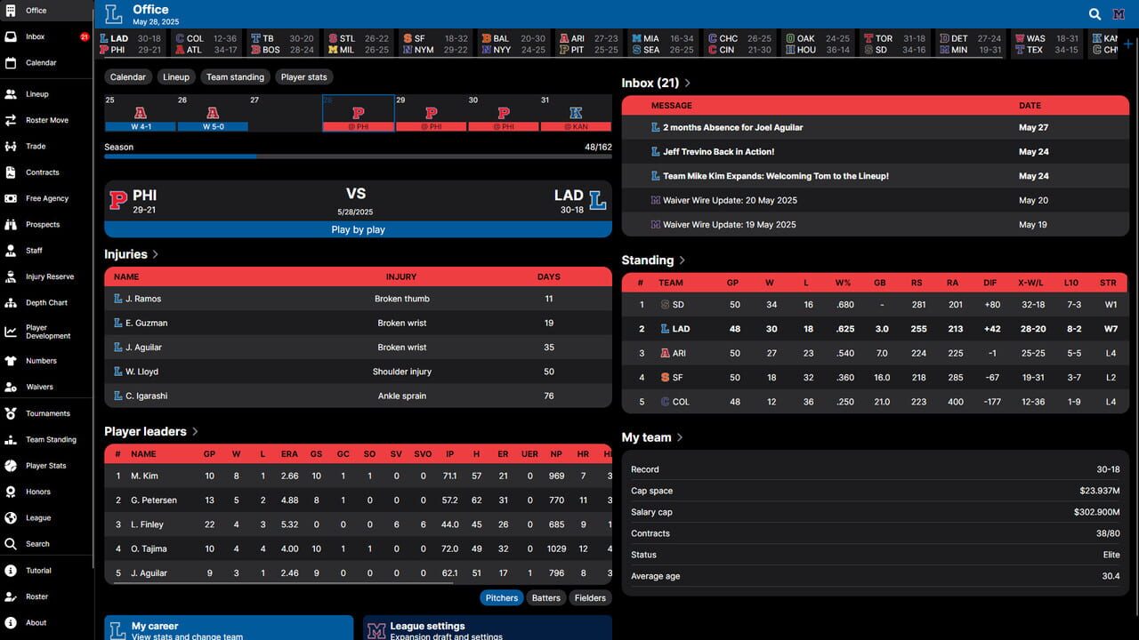 Baseball Legacy Manager 25 — Screenshot 1