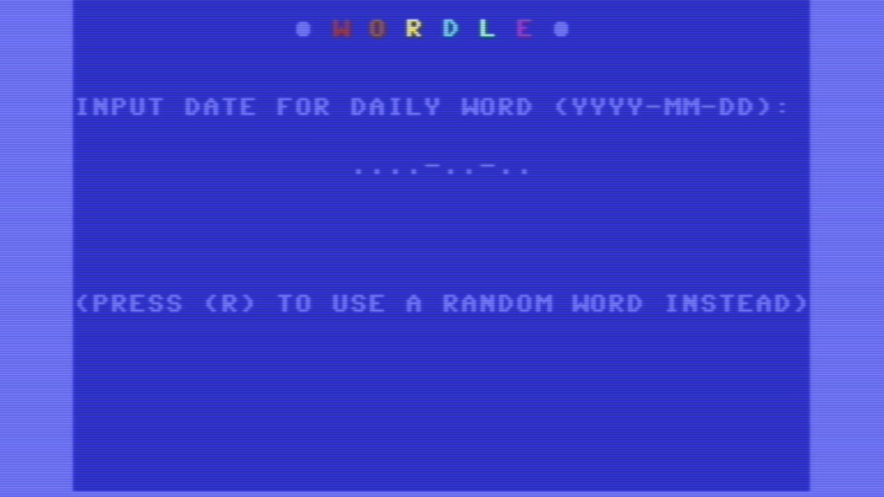 Wordle for Commodore 64 — Screenshot 2