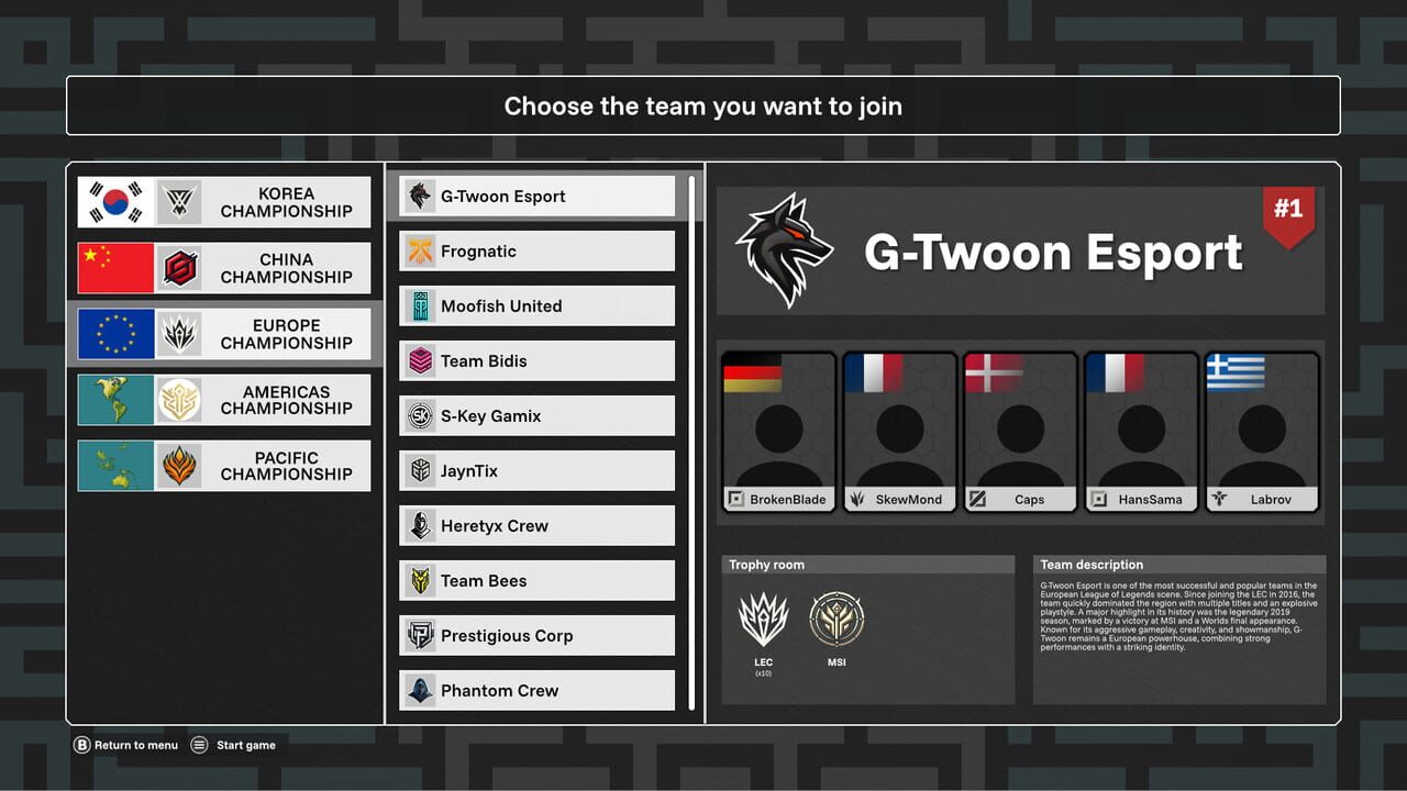 Legends Esport Manager Screenshot 1