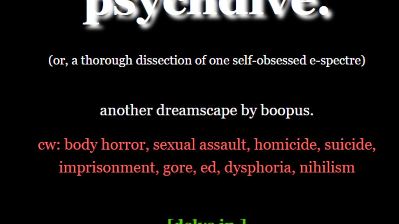 Psychdive. Screenshot 1