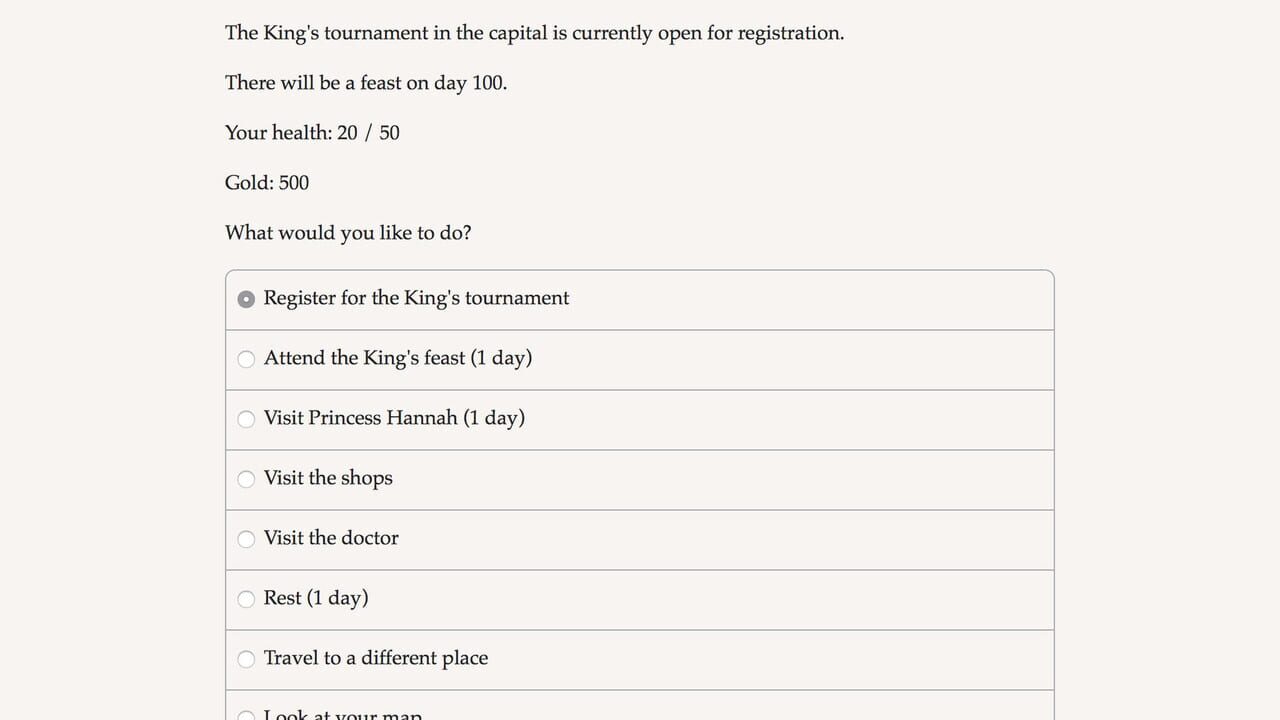 The Great Tournament — Screenshot 1